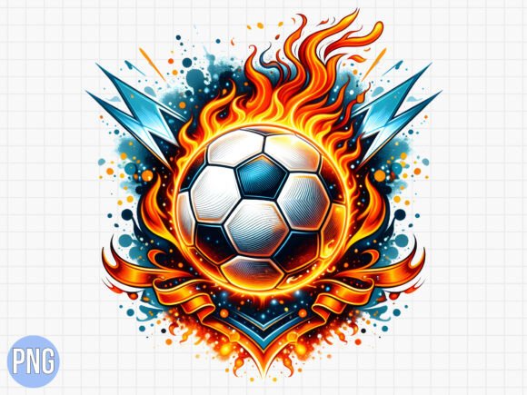 Download Fire Soccer Ball Lightning Graphic PNG - Light Collection