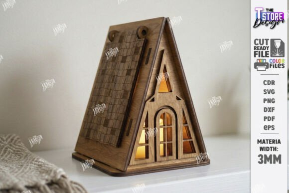 Download Candle House Laser Cut | Night Light SVG - Premium Resources