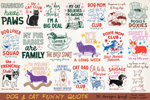Download Whimsical Dog Mom Cat Mom Pet Lover Bundle - Pet Collection