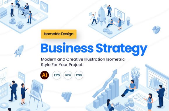 Download Business Strategy Isometric Set Bundle - Strategy Collection